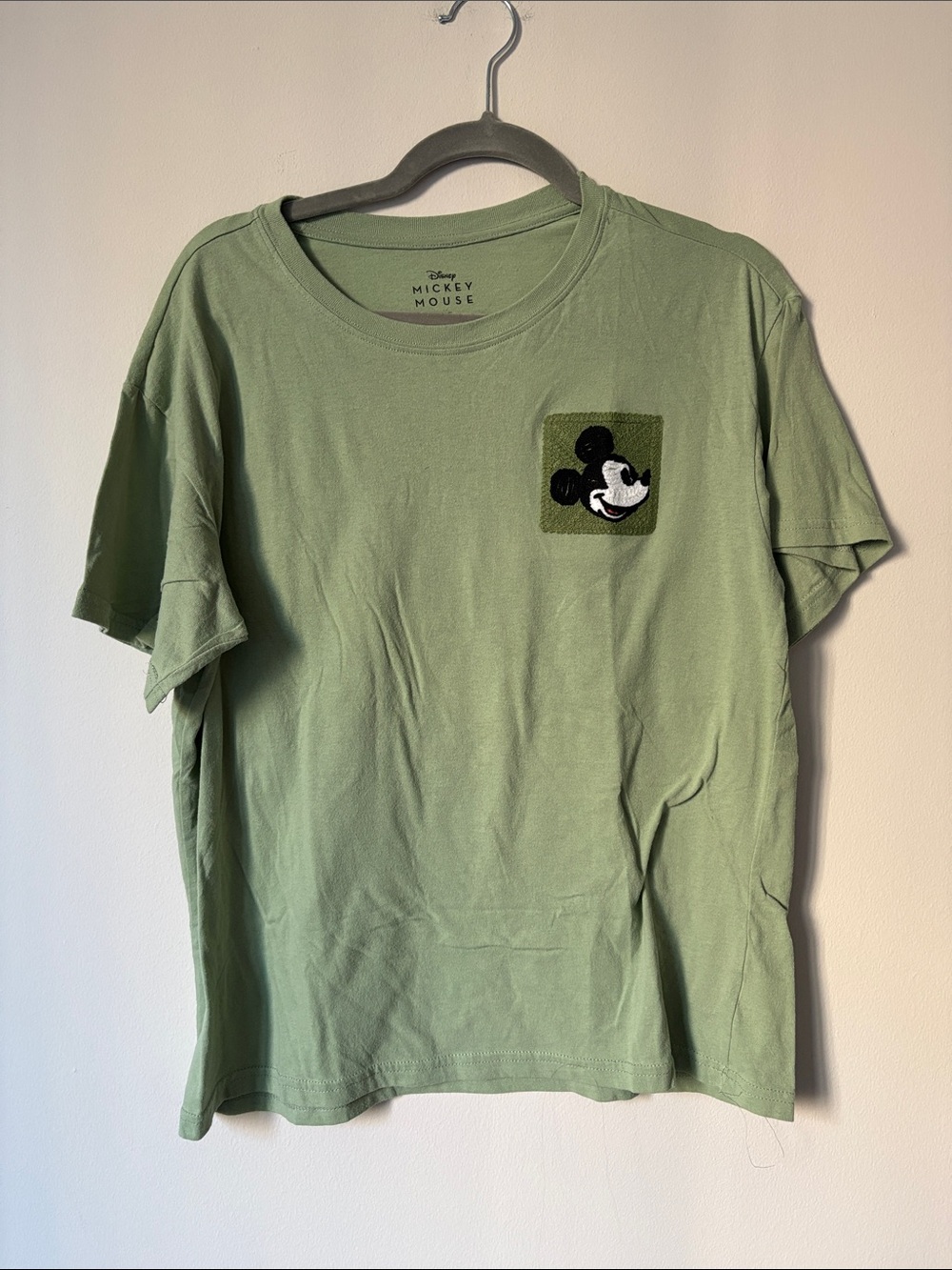 Disney Green Mickey Mouse Patch Short Sleeve Tee